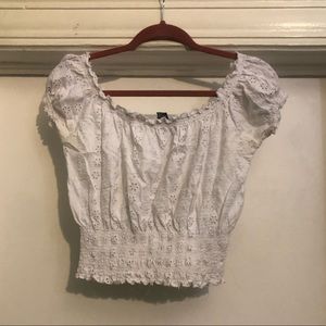 white flower crop top